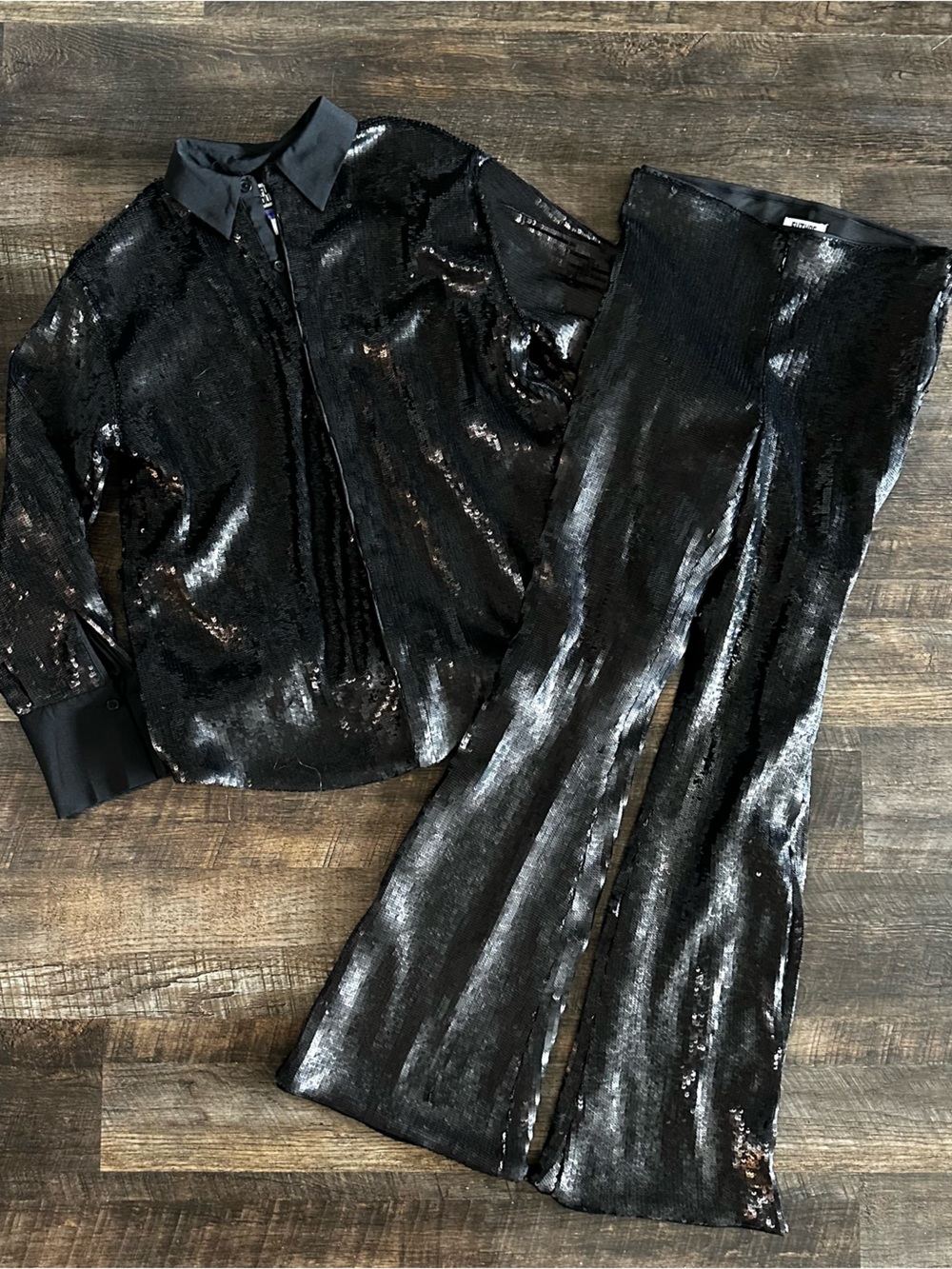 Sequin Two Piece Set - Black